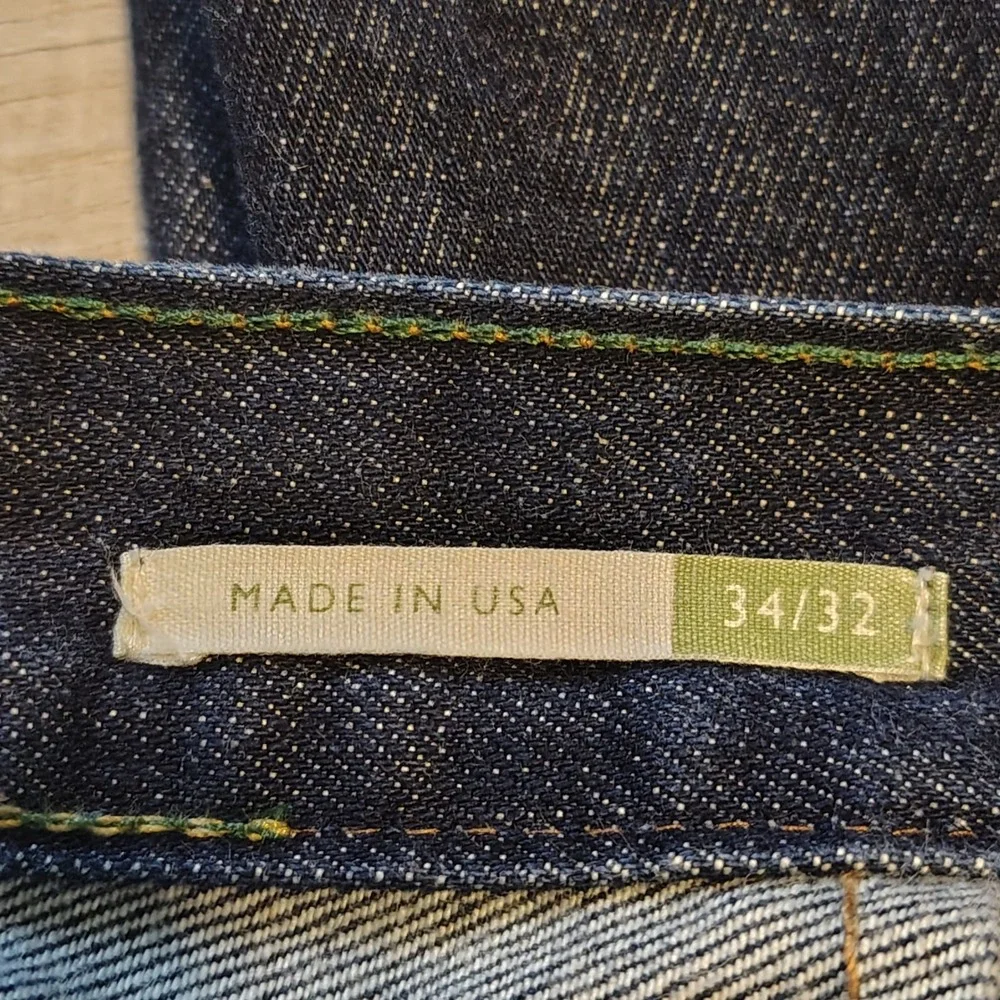 Sid Mashburn Mens Dark Wash Indigo Button Fly Straight Leg Denim Jeans 34x29